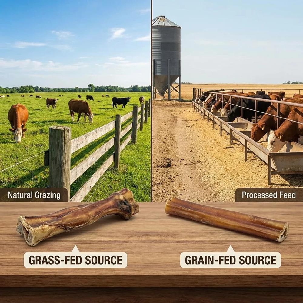 Grass-Fed vs. Grain-Fed Pizzle: A Nutritional and Safety Guide for Dog Owners