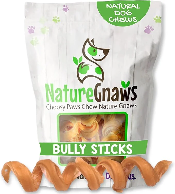 Nature Gnaws Bully Stick Springs for Dogs 7-8