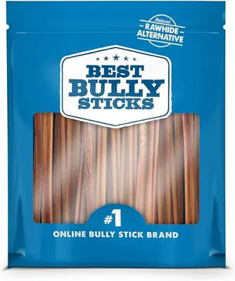 Best Bully Sticks 6 Inch Thin Bully Sticks - 24 Count (Pack of 1) - Natural, Easily Digestible, 100% Grass-Fed, Grain and Rawhide Free